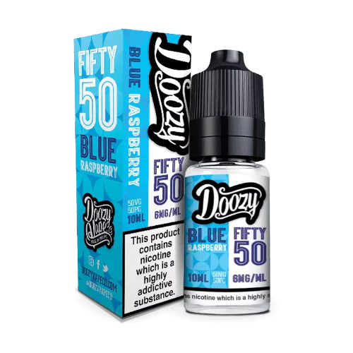 DOOZY - FIFTY 50 - BLUE RASPBERRY - 10ML BOX OF 10 - Vape wholesale supplies
